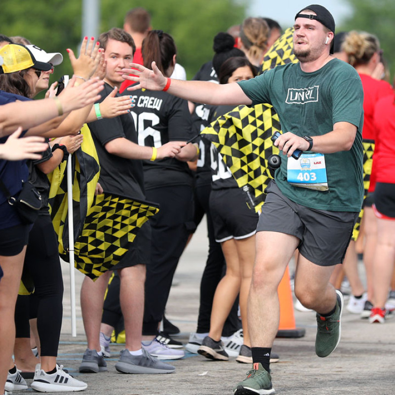 Marathon run action shot