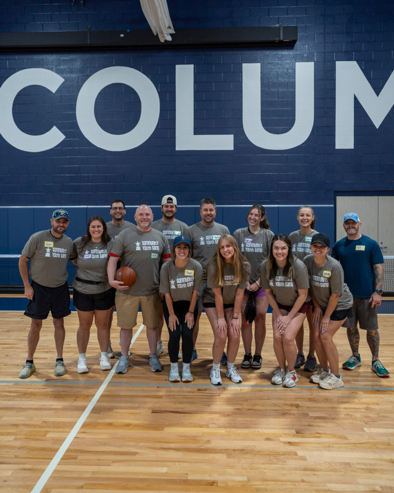 Group of teammates cheering